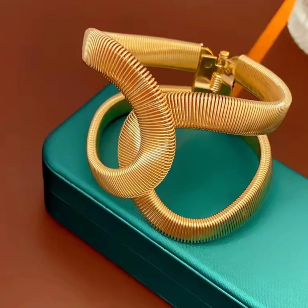 Anthropologie Gold-Tone Textured Bracelet
